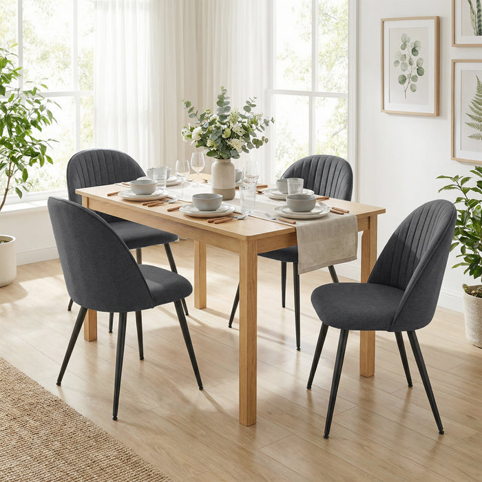 HOMCOM Set of 4 Modern Dining Chairs for Living Room, Black