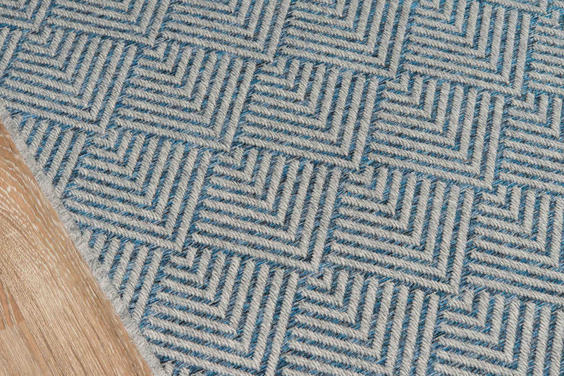Laura Contemporary 2'0\" x 10'0\" Runner Rug in Blue Indoor Area Rug
