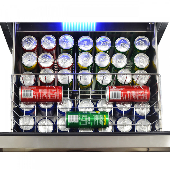 Forno Azienda 24\" Dual Zone Wine Cooler, 15.8 Cu.Ft, 108 Bottles & 100 Cans, Stainless Steel - FWCDR6628-24S Refrigerator