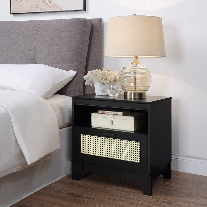Sheridan Mid-Century Modern 4-Piece Living Room Set in Black