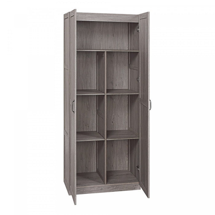 Cornelia Modern 30\" Storage Cabinet in Gray (7-Shelf) - Set of 2 Bookcase