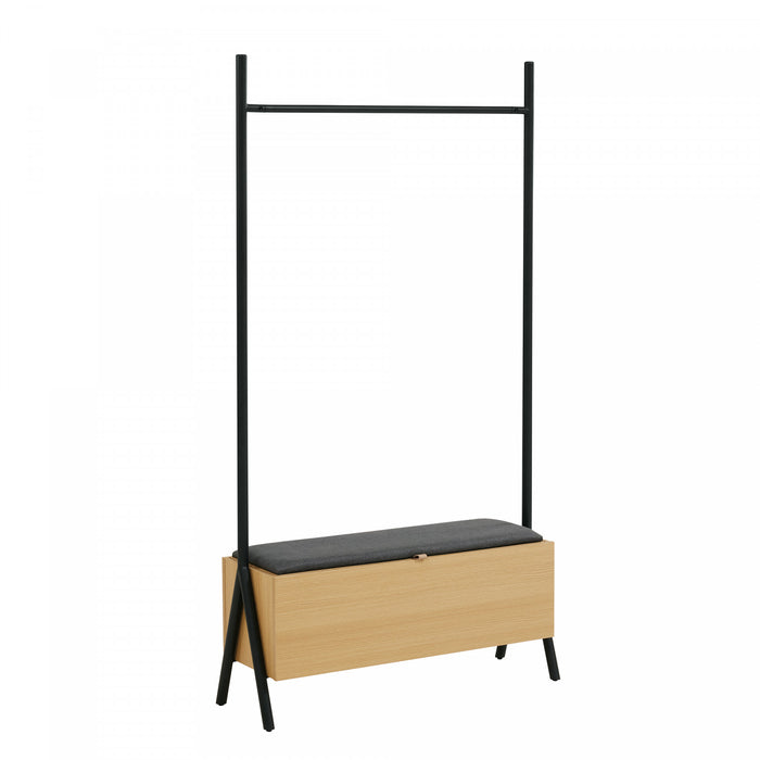 Paloma Modern 38\" Open Hanging Closet in Light Oak Armoire