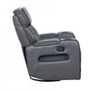 Kingsley 37 in. Leather Match Swivel Glider Recliner - Charcoal | Fauteuil inclinable pivotant a mouvement coulissant Kingsley de 37 po en cuir assorti - Charbon