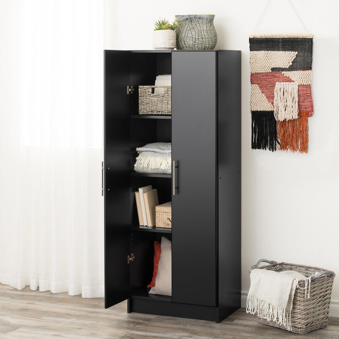 Elite Deep Storage Cabinet with Fixed & Adjustable Shelves - Black