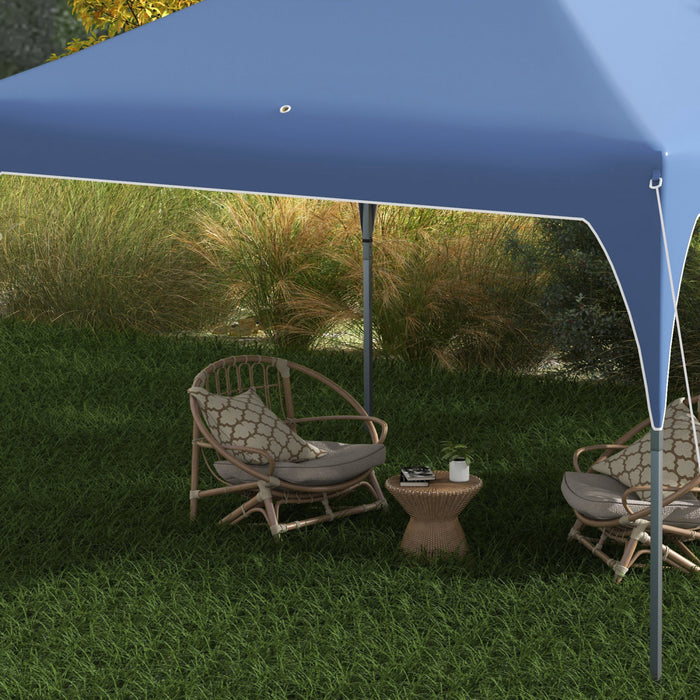 Outsunny 10'x10' Pop Up Canopy, Easy Set Up Party Tent With 2 Tier Vented Roof And Carrying Bag For Outdoor, Garden, Camping, Blue