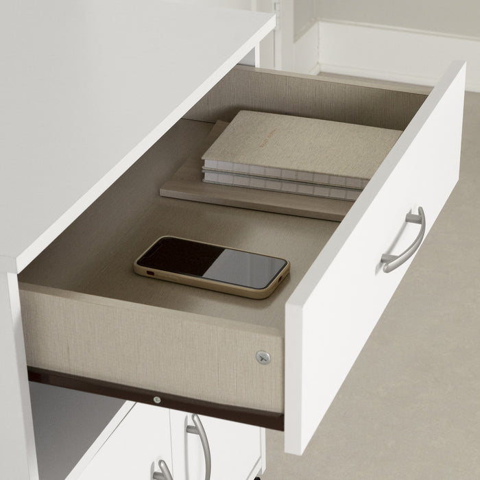 Axess Printer Cart On Wheels - Pure White 