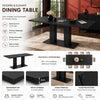 Vero 71 Inch Modern Rectangular Dining Table with Dual Pedestal Base and Black Finish, Black | Vero Table a Manger Rectangulaire Moderne 71 po avec Base a Double Piedestal et Finition Noire, Noir