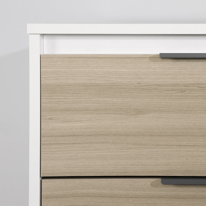 Hourra 6-Drawer Dresser - Soft Elm White