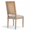 Oliver Solid Wood Rubberwood Dining Chair Set of 2 with Upholstered Seat Cane Backrest and Fluted Legs,Grey | Oliver lot de 2 chaises de salle a manger en bois massif (hevea) avec assise rembourree, dossier en cannage et pieds canneles, gris