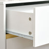 HOMCOM Bedside Table, Sofa Side Table with 2 Drawers and Wood Legs White