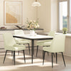 HOMCOM Dining Chairs Set of 4, Kitchen Chairs with Steel Legs, Cream White
