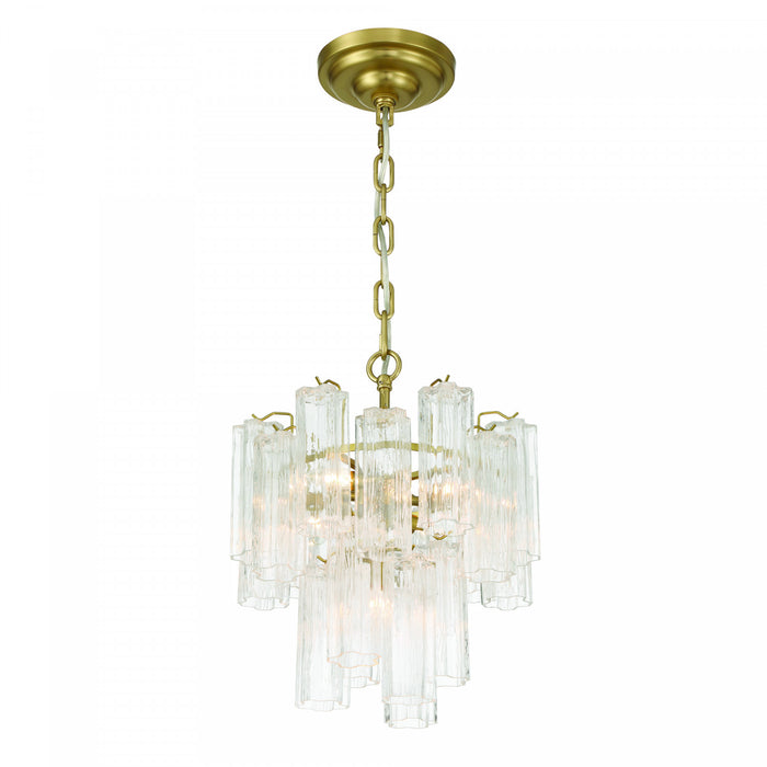 Sophia 5 Light Semi Flush Mount, Brass With Tronchi Style Glassware