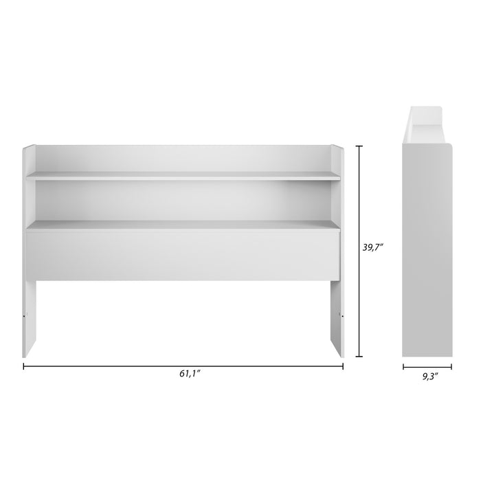 Nordika Hunter Bookcase Queen Headboard - White