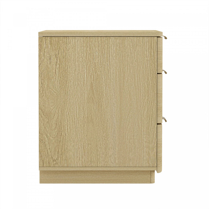 Payton Modern 26\" Nightstand in Natural Oak (3-Drawer)