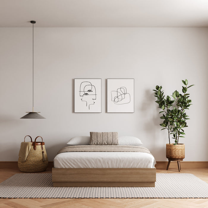 Nordika Milano Platform Queen Bed - Brown Oak