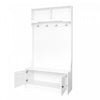 Ethan Hall Tree Coat Rack with Shoe Cabinet Hooks and Storage,White | Ethan meuble d’entree – porte-manteau avec meuble a chaussures, crochets et rangements, blanc