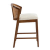 Tatti Rubber Wood Counter Stools with Cane Back Set of 2,Walnut | Tatti – Lot de 2 tabourets de comptoir en bois d’hevea avec dossier en cannage, couleur beige