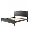 Benson Full Size Solid Wood Platform Bed with Stylish Headboard, Black | Lit plateforme Benson en bois massif format Full avec tete de lit elegante, noir