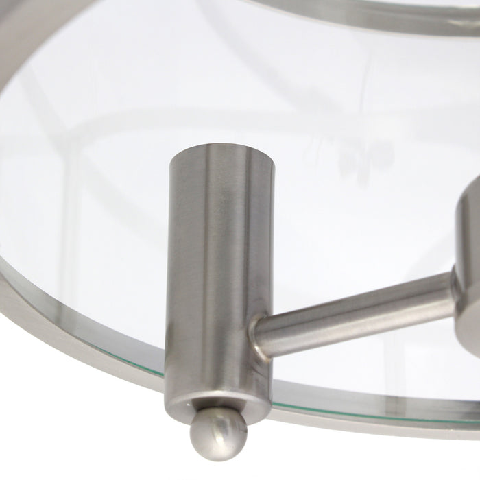 Salerno 3 Light Semi-flushmount Ceiling Light, Brushed Nickel, 13\"D Lamp