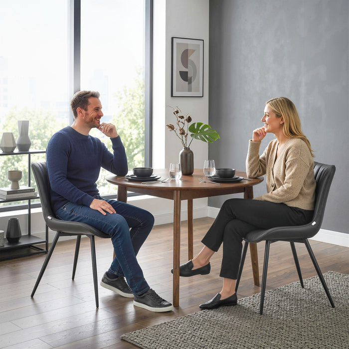 HOMCOM Dining Chairs Set of 2, Upholstered Kitchen Chairs with Backrest