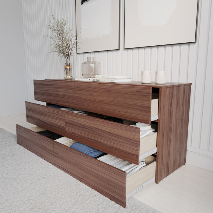 Nordika James 6-Drawer Dresser - Walnut