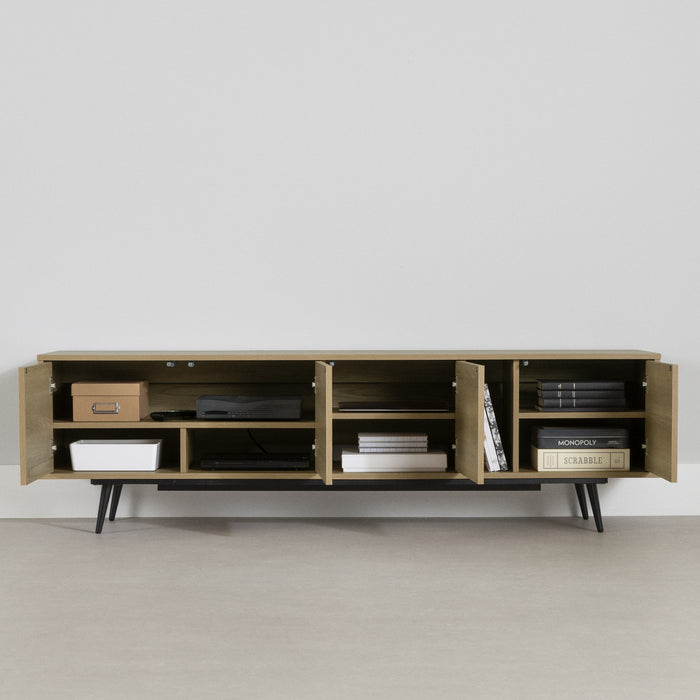 Mezzy 71\" TV Stand with Doors - Natural Ash