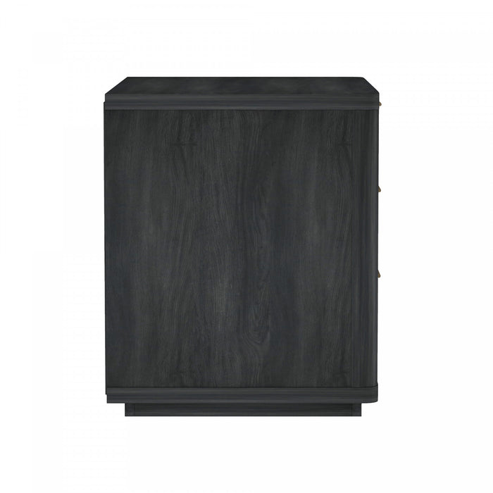 Evelyn Modern 32\" Nightstand in Charcoal Gray (3-Drawer) - Set of 2