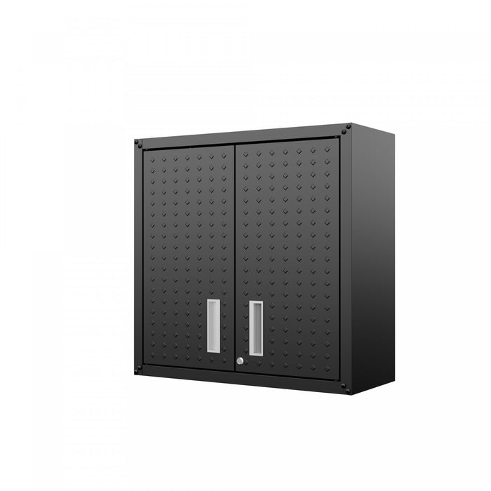 Fortress Modern 30\" Floating Garage Cabinet in Charcoal Gray - Set of 2 Garage Storage