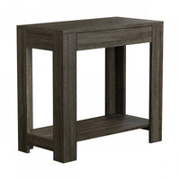 24” Classic Narrow Accent Table With Hidden Storage & Lower Shelf - Dark Grey 