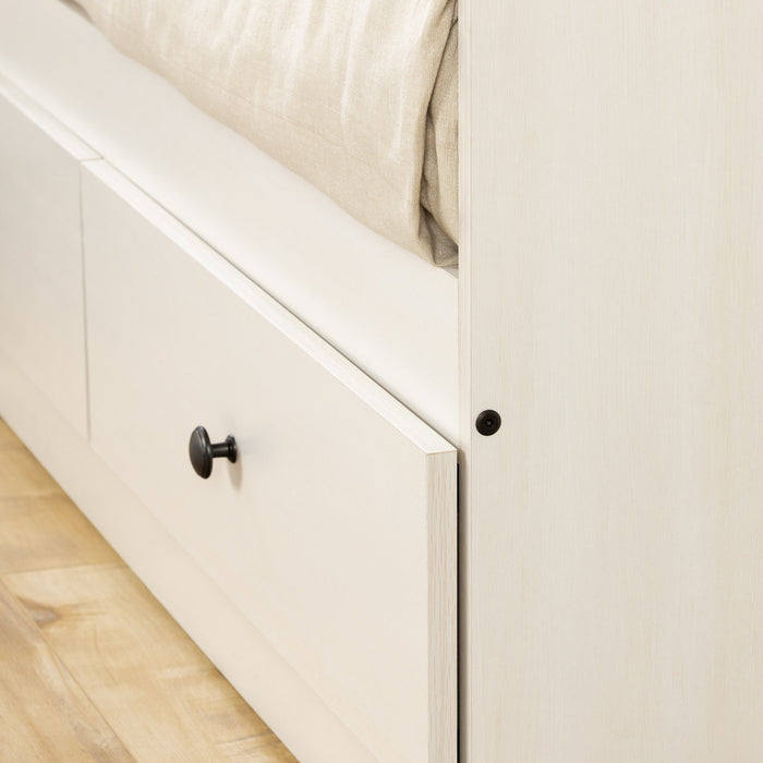 Plenny Daybed with Storage White Wash - South Shore Twin Bed