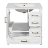 Emerson 30 Inch Bathroom Vanity with Ceramic Sink and Three Drawers, White | Emerson Meuble de salle de bain 30 pouces avec vasque en ceramique et trois tiroirs, Blanc