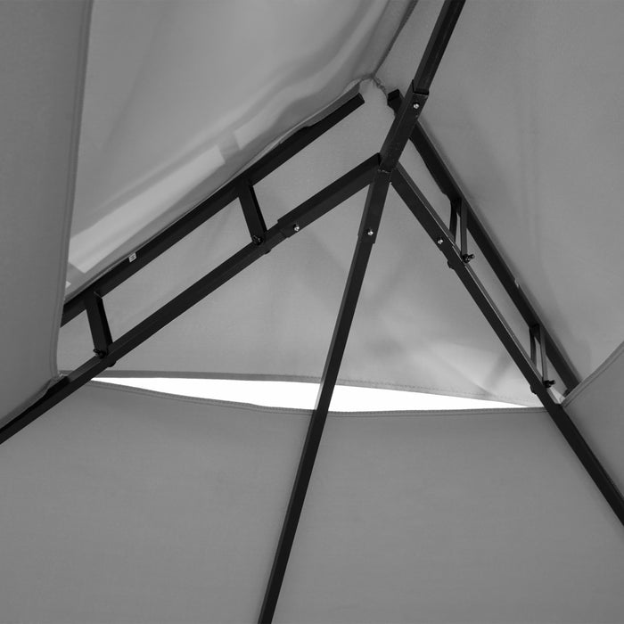 Outsunny 10' X 13' Patio Gazebo, Outdoor 2-tiers Garden Canopy Yard Sunshade Shelter With Curtains, Dark Grey