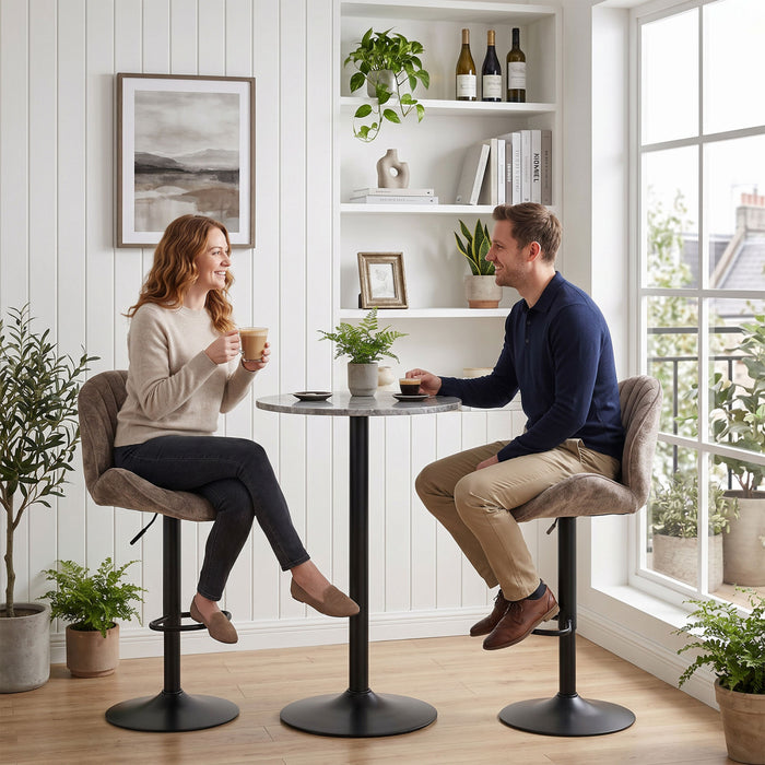 HOMCOM Bar Stools Set of 2, Swivel Counter Height Barstools with Back