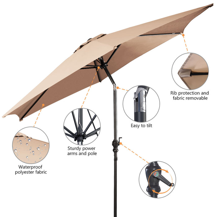 Costway 9FT Patio Umbrella Market Sun Shade Steel Tilt W/ Crank Outdoor Yard Garden