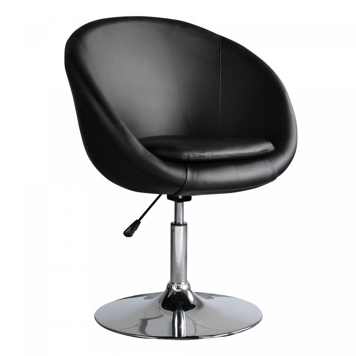 Hopper Modern Upholstered Swivel Lounge Chair in Black - Set of 2 Accent Chair