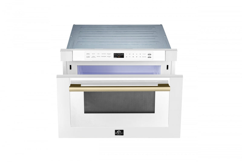 Forno Espresso Capoliveri 24\" Microwave Drawer in White, 1.2 cu.ft. - FMWDR3000-24WHT
