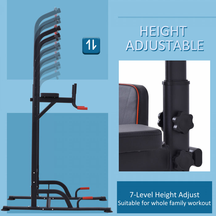 Soozier Adjustable Power Tower With Pull Up And Dip Bar, Home Gym Workout