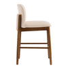 Lois Rubber Wood Counter Stool Set of 2 with Upholstered Seat and Footrest,Beige | Lois lot de 2 tabourets de comptoir en bois d’hevea avec assise rembourree et repose-pieds, beige