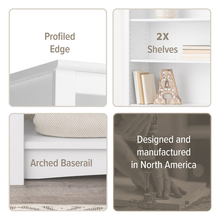 Two-Shelf Bookcase - White