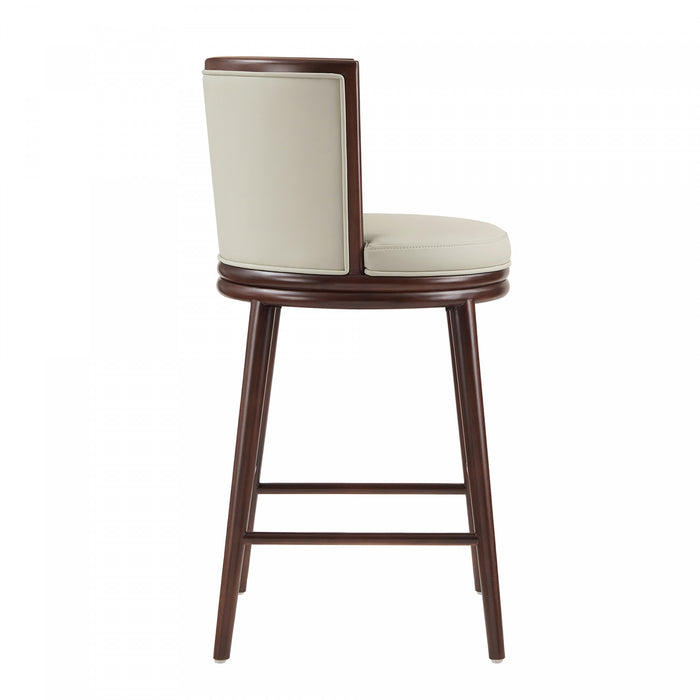 Evalyn Modern Wood Upholstered Barstool in Stone - Set of 3