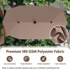 Costway 13 FT Large Patio Umbrella with LED Solar Lights Crank Handle 12 Heavy-Duty Ribs Brown