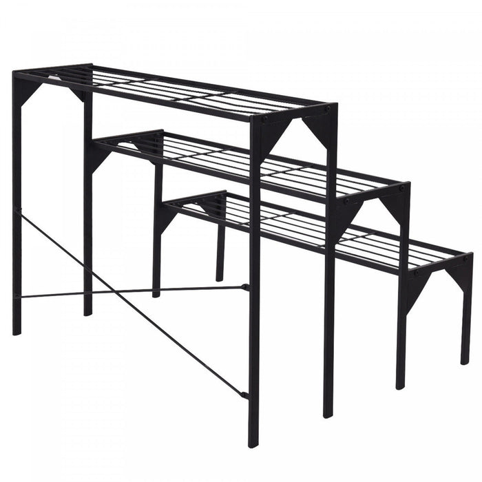 Costway 3 Tier Shelf Flower Plant Display Stand Rack Large Metal Heavy Duty