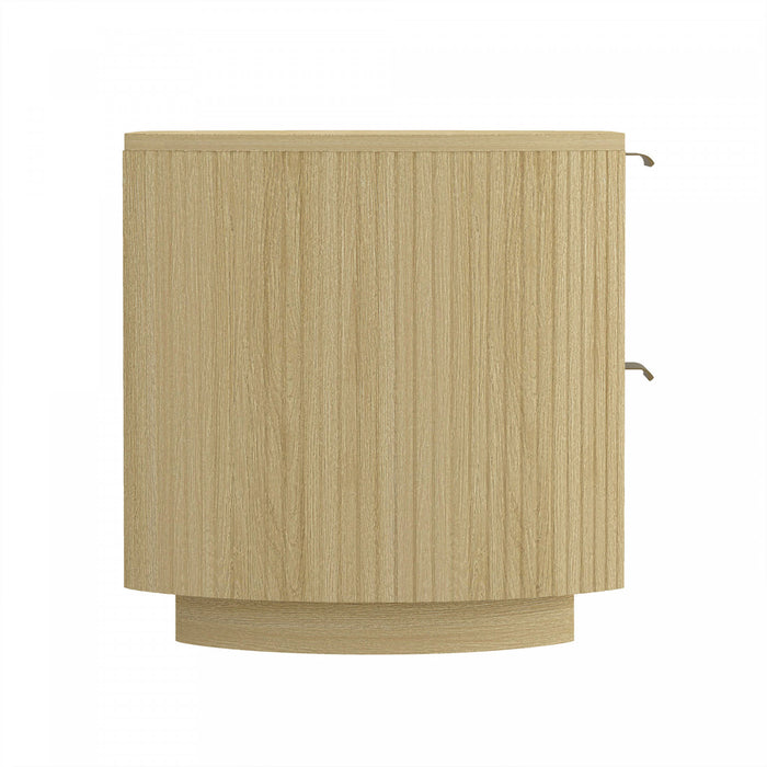 Olivia Manhattan Modern 27\" Nightstand in Natural Oak (2-Drawer) - Set of 2