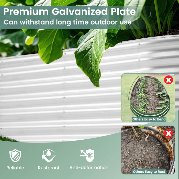 Costway 2 Pcs Raised Garden Bed Kit Planter Raised Garden Boxes Outdoor 65\" X 32\" X 24\" Silver