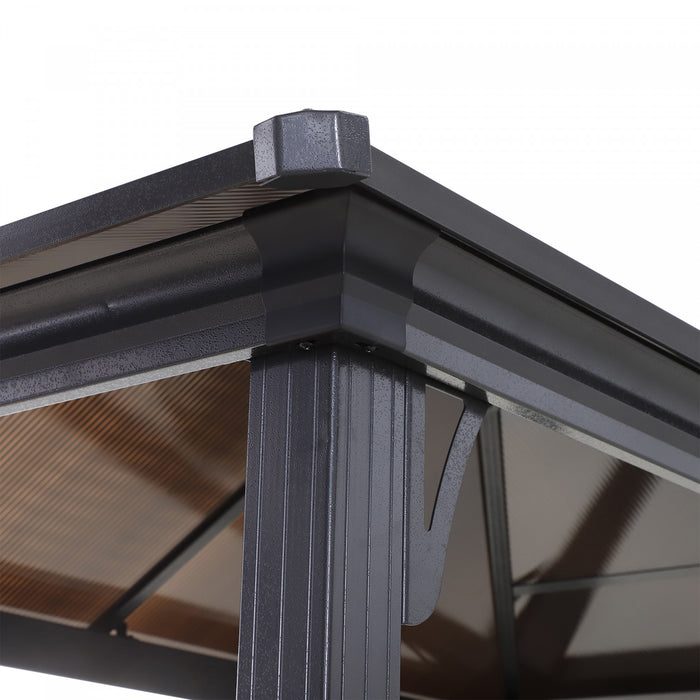 Outsunny 9' X 5' Grill Gazebo, Bbq Canopy With 2-tier Pc Roof, Shelves