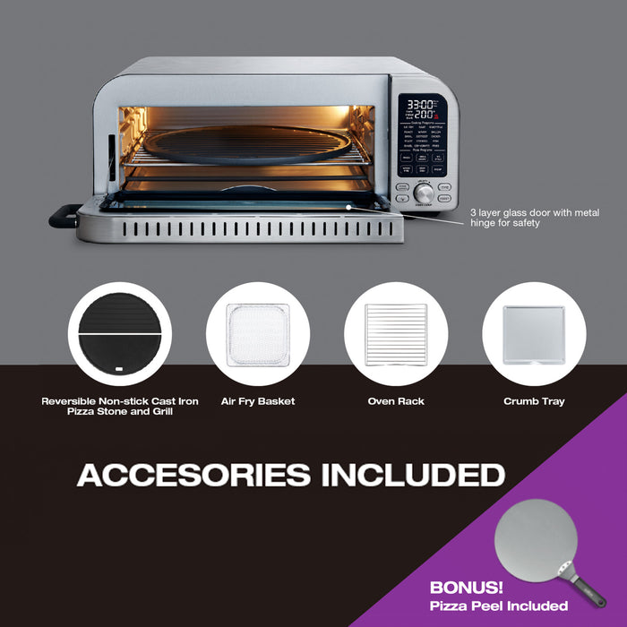 Salton Pizzadesso - Ultra High Heat Professional Pizza Oven and Air Fryer Combo Convection Toaster Oven