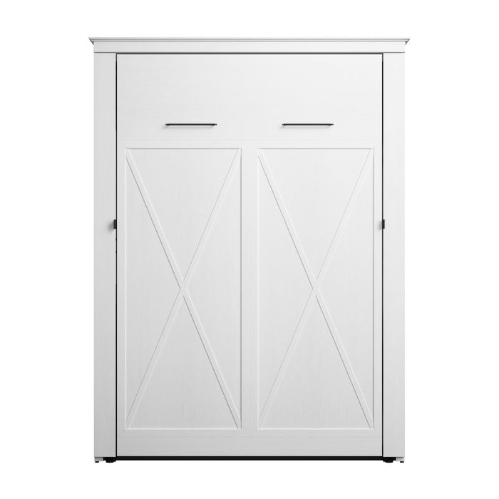 Bestar Key West 63 W Full Murphy Bed - Pure White Oak