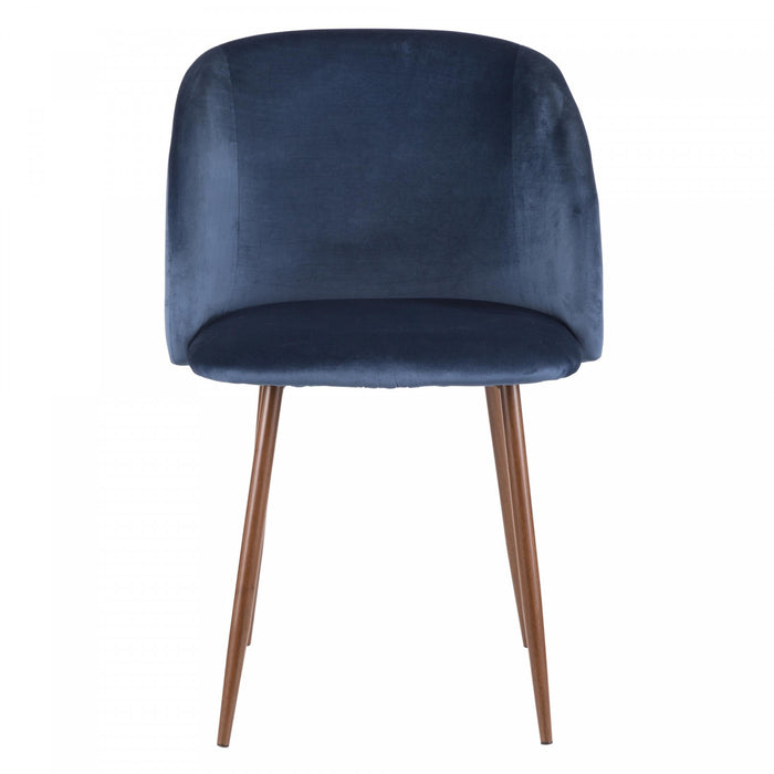 LumiSourceFran Blue Velvet Contemporary Dining Chair - Set of 2