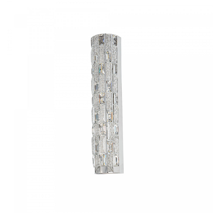 Elegance Integrated Led Wall Sconce, Chrome With Crystal Glassware