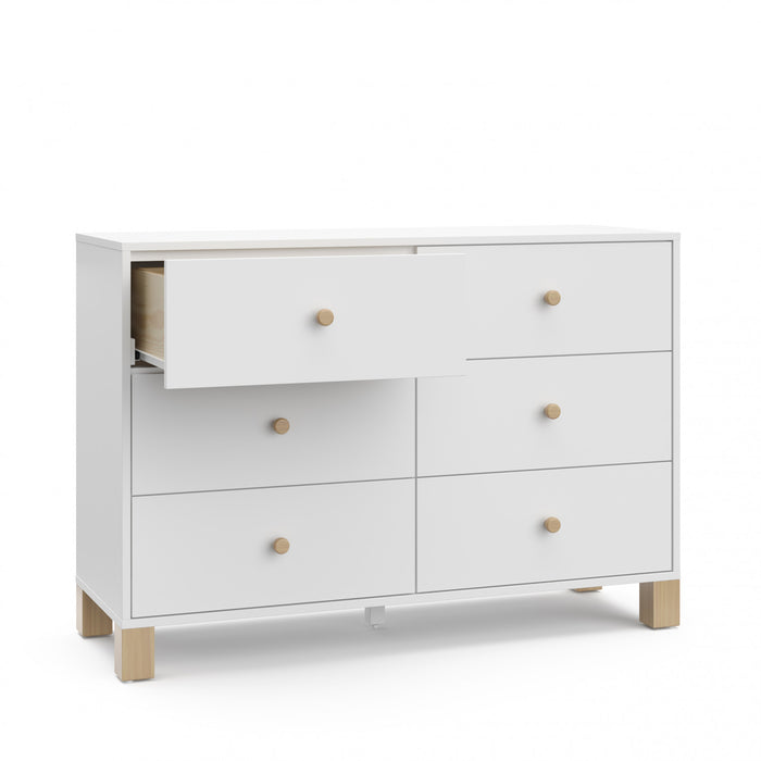 Storkcraft California 6 Drawer Dresser - White/Driftwood